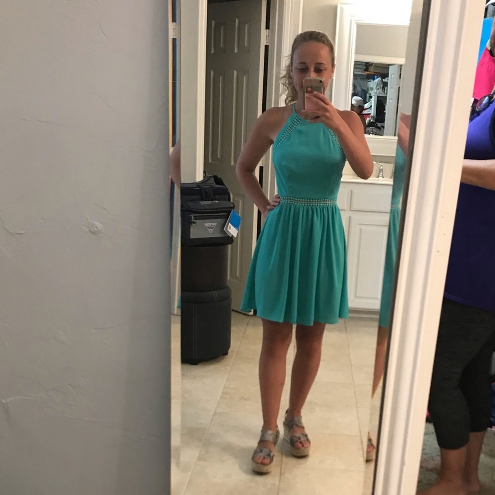 Turquoise Halter Dress👗👗